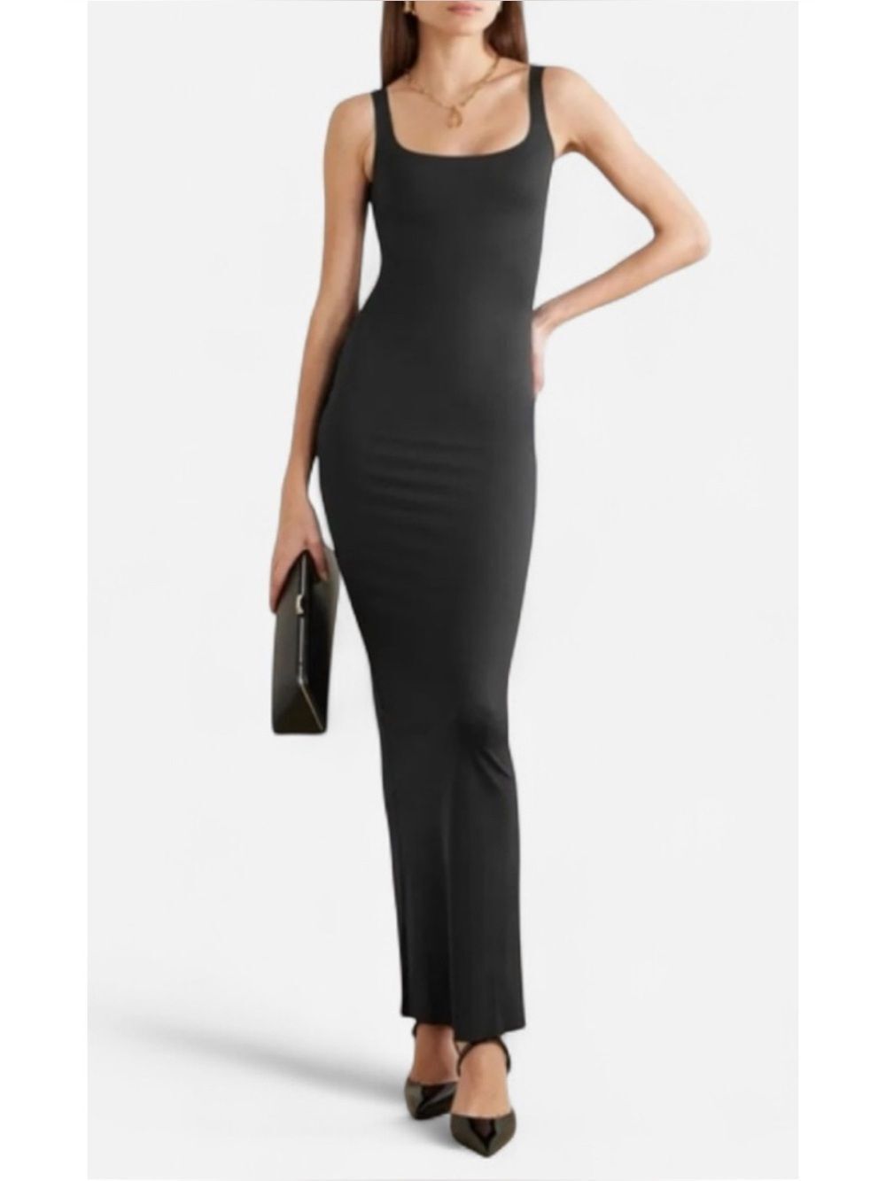 SKIMS Body Long Slip Dress / Color Onyx / Size S ~ NWT